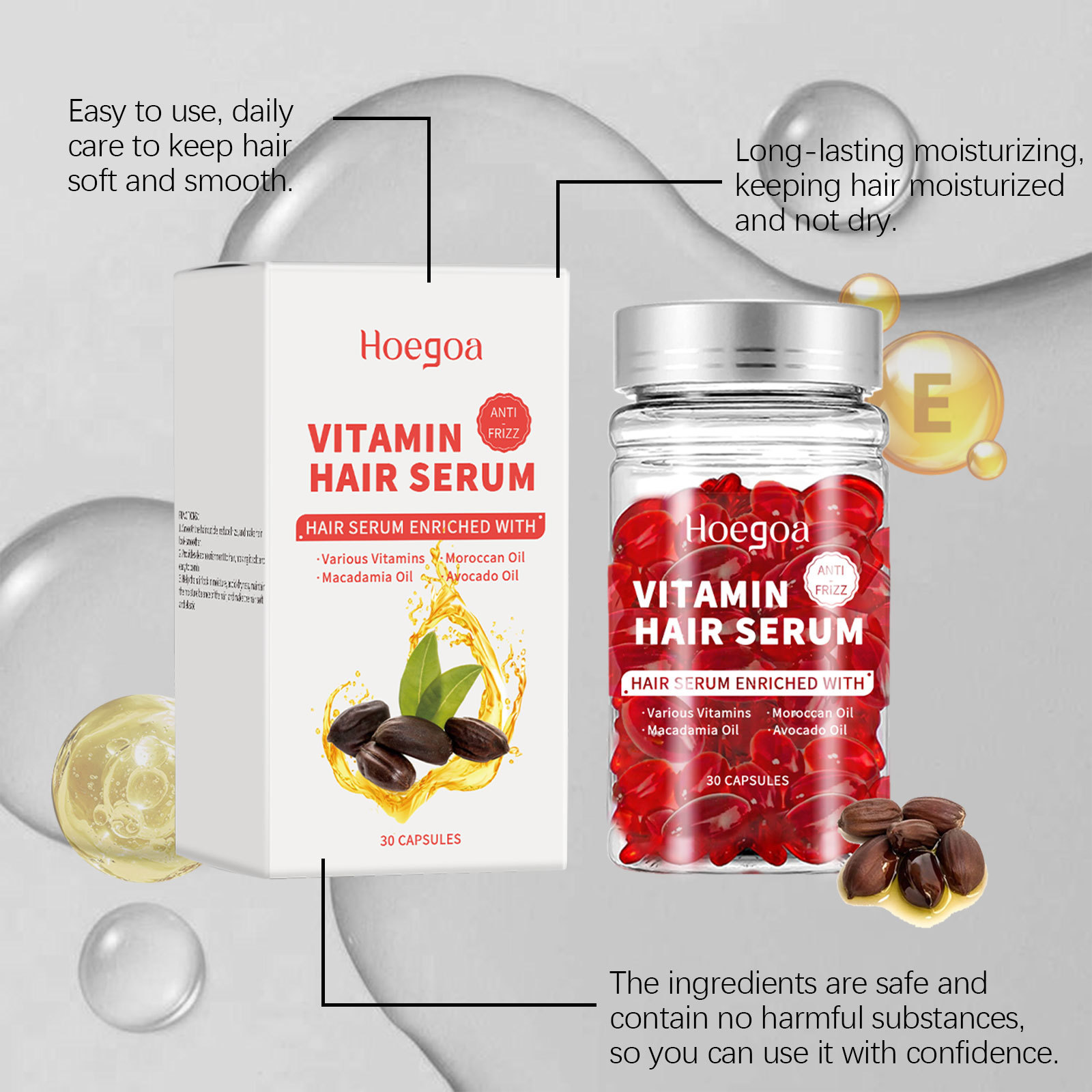 Hair Care Essential Oil - Vitamine Haarverzorging Serumcapsules Vergroot de hergroei