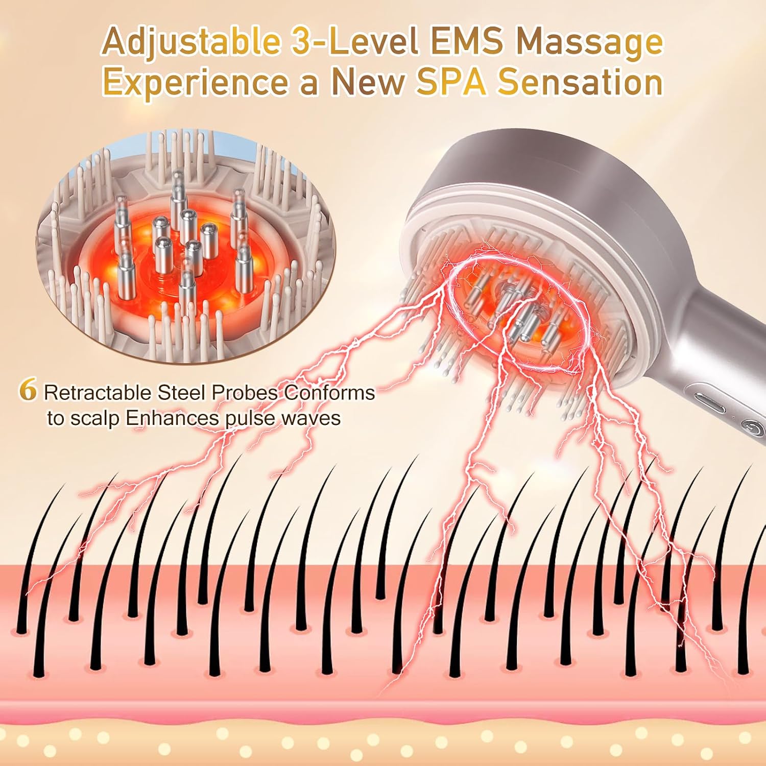 Roodlicht hoofdmassageborstel  - Hair Care Essential Oil recensie en prijs